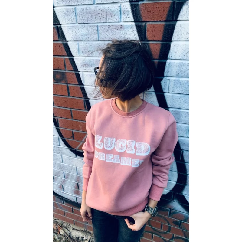 Kadın Sweatshirt Bisiklet Yaka Lucid Pembe Kadın Sweatshirt Bisiklet Yaka Lucid Pembe
